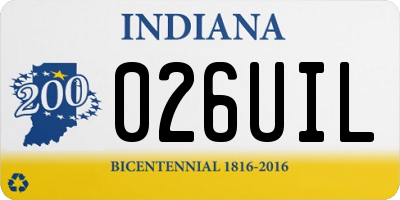 IN license plate 026UIL