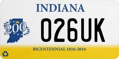 IN license plate 026UK