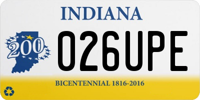 IN license plate 026UPE