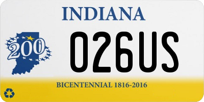 IN license plate 026US