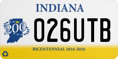 IN license plate 026UTB