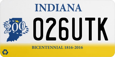 IN license plate 026UTK