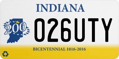 IN license plate 026UTY