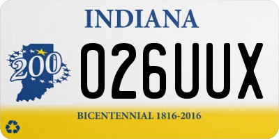 IN license plate 026UUX