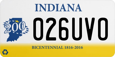 IN license plate 026UVO