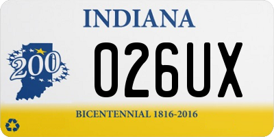 IN license plate 026UX