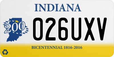 IN license plate 026UXV