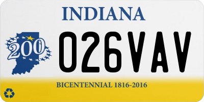 IN license plate 026VAV