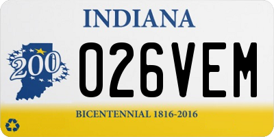 IN license plate 026VEM