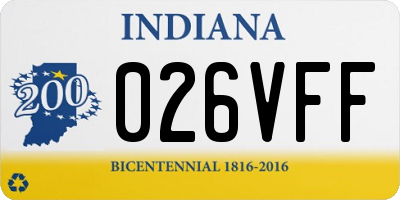 IN license plate 026VFF