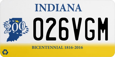 IN license plate 026VGM