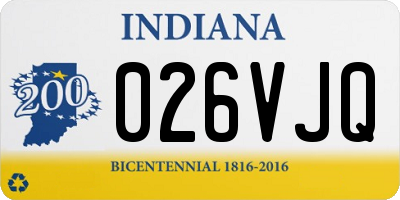 IN license plate 026VJQ