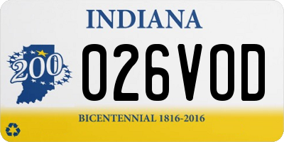 IN license plate 026VOD