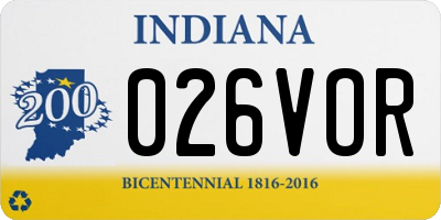 IN license plate 026VOR