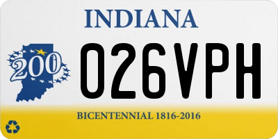 IN license plate 026VPH