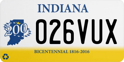 IN license plate 026VUX