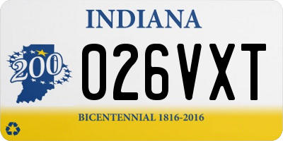 IN license plate 026VXT