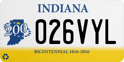 IN license plate 026VYL