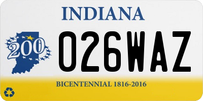 IN license plate 026WAZ