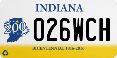 IN license plate 026WCH