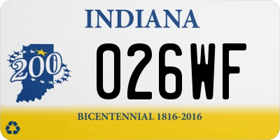 IN license plate 026WF