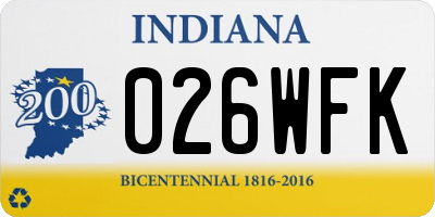 IN license plate 026WFK