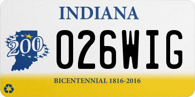 IN license plate 026WIG