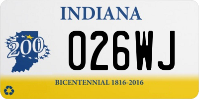 IN license plate 026WJ