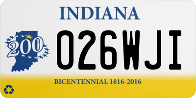 IN license plate 026WJI