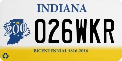 IN license plate 026WKR