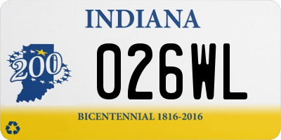IN license plate 026WL