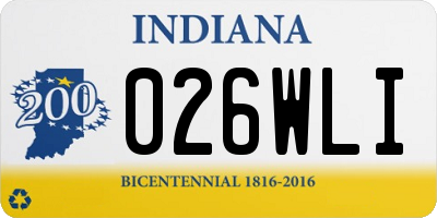 IN license plate 026WLI