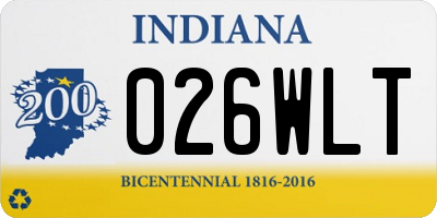 IN license plate 026WLT
