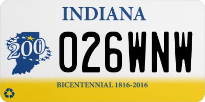 IN license plate 026WNW
