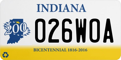 IN license plate 026WOA