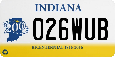 IN license plate 026WUB