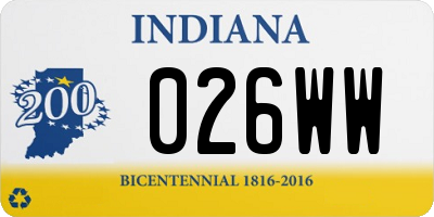 IN license plate 026WW