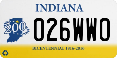 IN license plate 026WWO