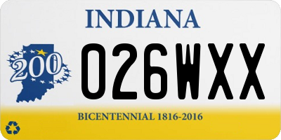 IN license plate 026WXX