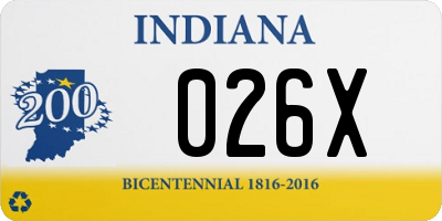 IN license plate 026X