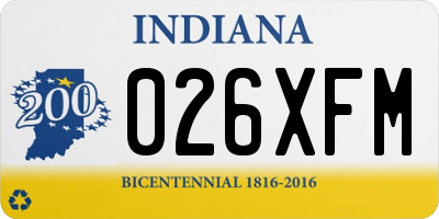 IN license plate 026XFM
