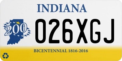 IN license plate 026XGJ