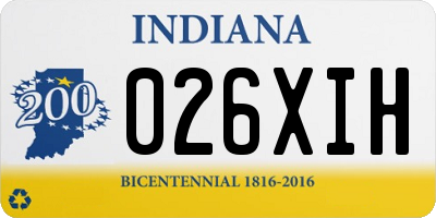 IN license plate 026XIH