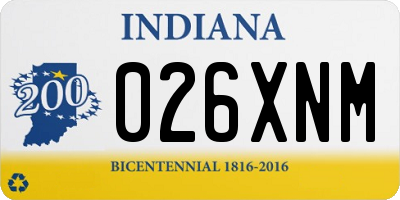 IN license plate 026XNM