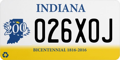 IN license plate 026XOJ