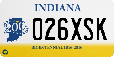 IN license plate 026XSK