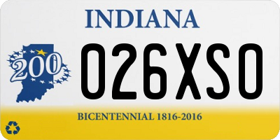 IN license plate 026XSO