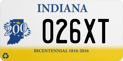 IN license plate 026XT