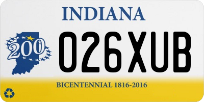 IN license plate 026XUB