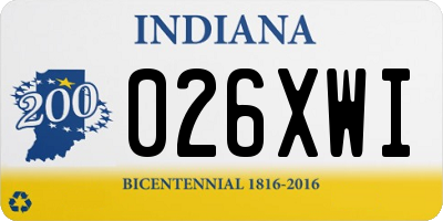 IN license plate 026XWI